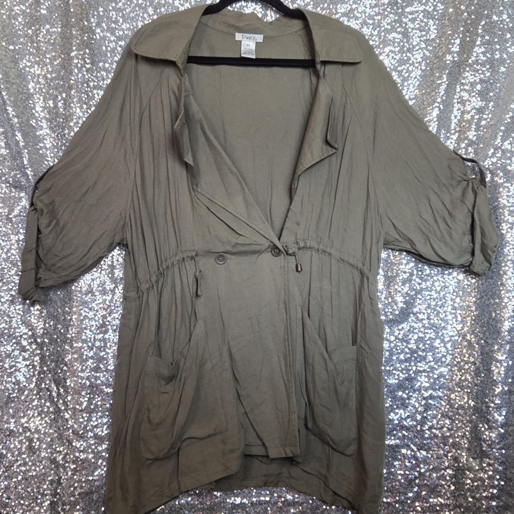 Pinky Khaki Rayon Jacket